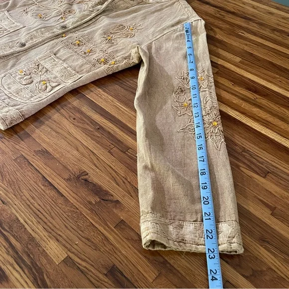 Flashback Women's Embroidered Brown Jean Jacket - Picture 13 of 13